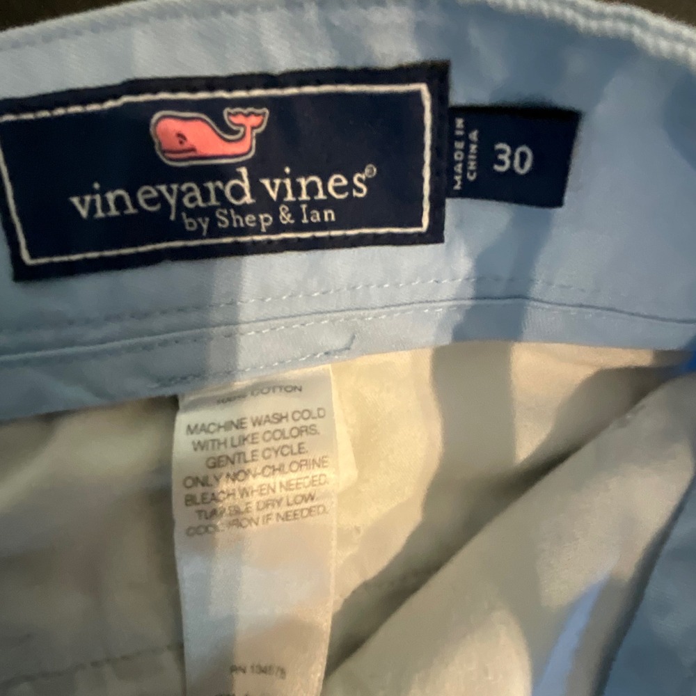Vineyard Vines Club‎ Shorts Mens 30 Light Blue Cotton Flat Front Chino Shorts - Picture 3 of 11
